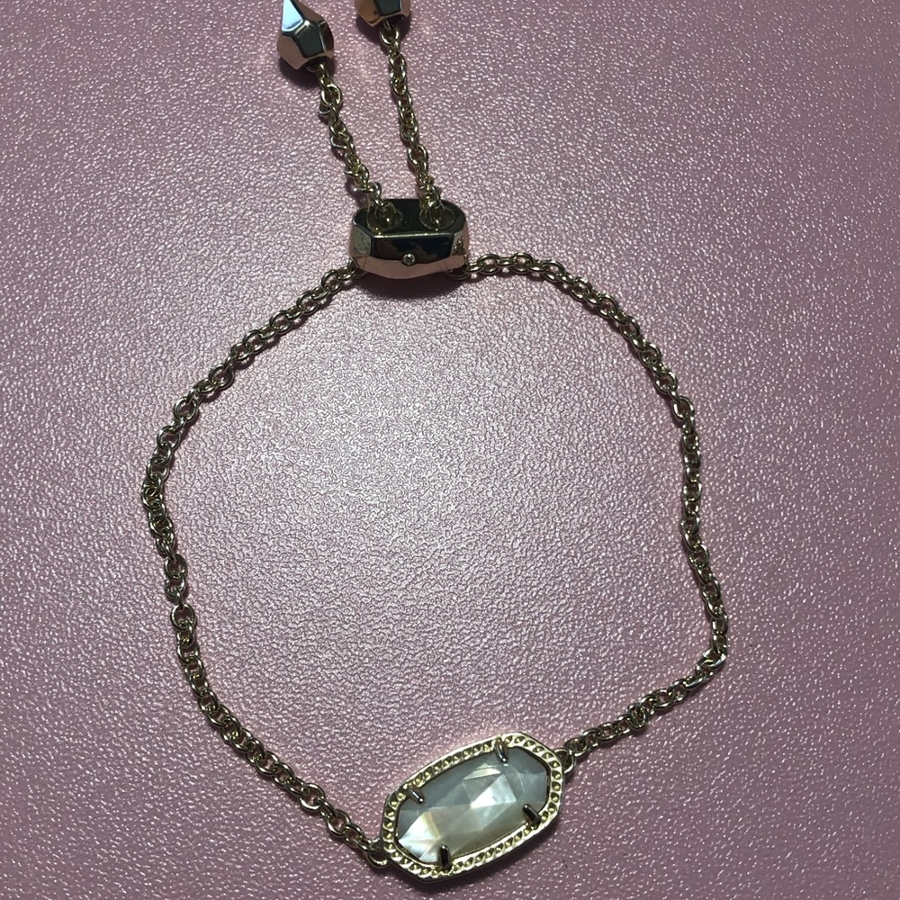 Kendra Scott White and Gold Elaina Bracelet